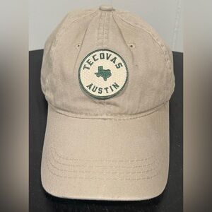 TECOVAS AUSTIN Baseball Cap/Hat Beige/Green Patch Adjustable Trucker Cowboy Boot